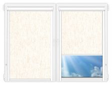 Кассетные рулонные шторы UNI Мадагаскар-лен-белый цена. Купить в «Мастерская Жалюзи»