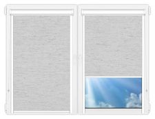 Кассетные рулонные шторы UNI Респект-БО-лен-серый цена. Купить в «Мастерская Жалюзи»